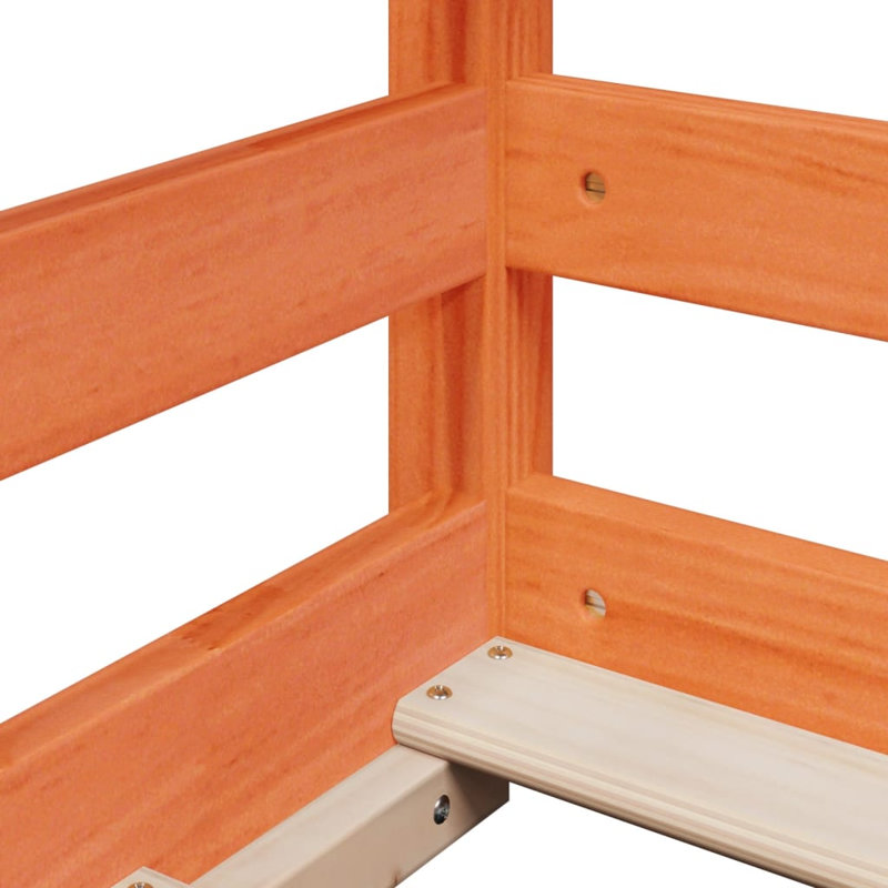 Ellaria Bunk Bed House Beds with Trundle Included, Small Single (75 x 190 cm), Wax Brown