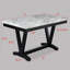 Ensemble de table de salle à manger en simili marbre blanc et finition noire Ensemble de chaises rembourrées en similicuir noir-372521383