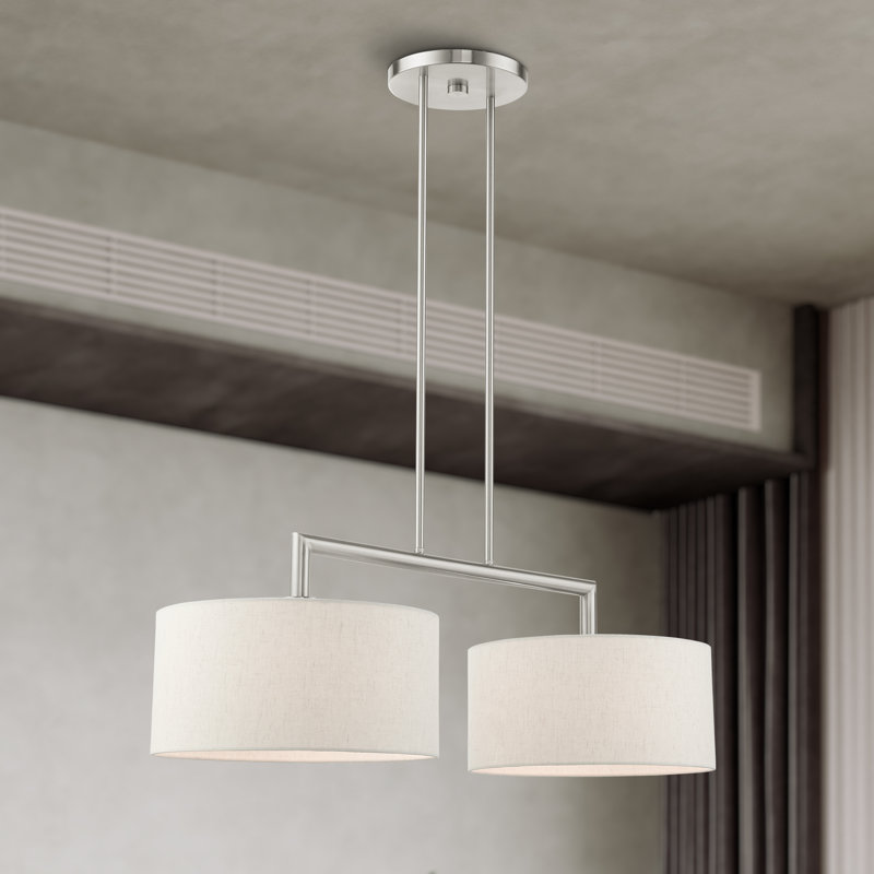 Konur 2-Light Linear Kitchen Island Pendant, Brushed Nickel