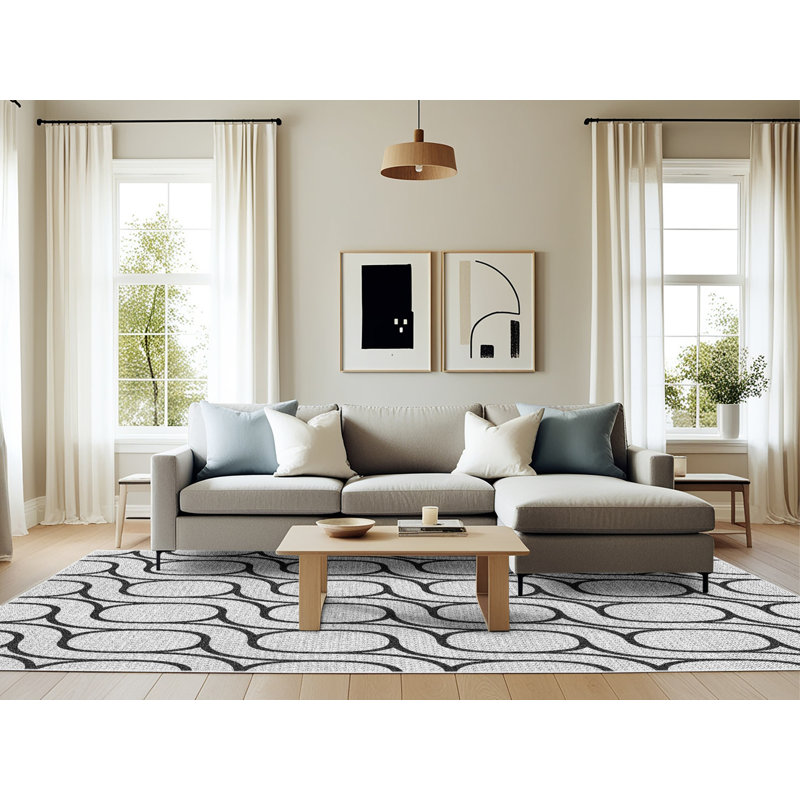 Geometric Indoor Rug, Rectangle 6' x 9'