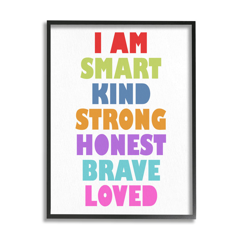 «I am Smart Self Worth R rassurant Text Frame», art textuel sur panneau de fibres à densité moyenne, H 16 po x l 20 po