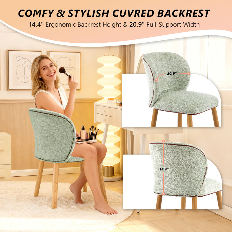 Chaise d'appoint moderne à dossier courbé, Vert