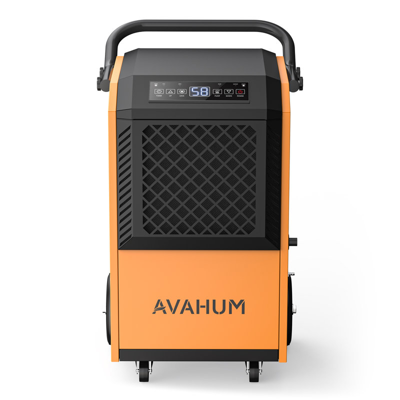 Déshumidificateur commercial AVAHUM de 160 chopines avec pompe, technologie anticorrosion pour 4 500 pieds carrés, Orange