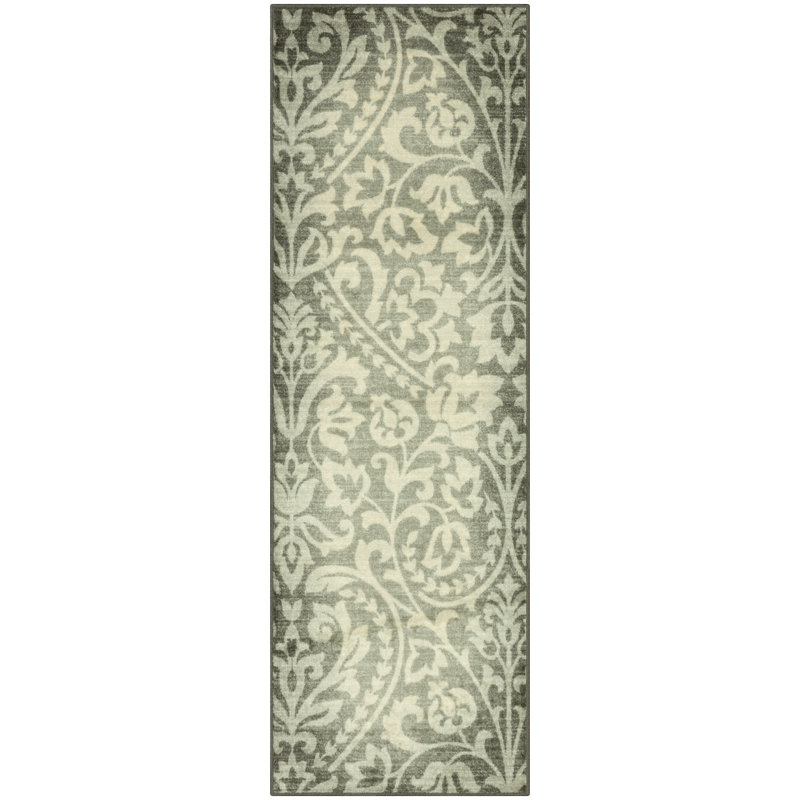 Exeter Washable Gray Accent Rug, Runner 2' x 6'