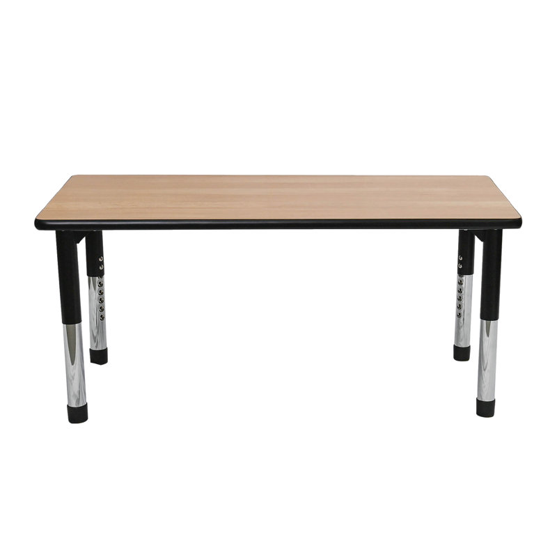 AS AS GROW Table rectangulaire réglable , Chêne / Noir, Noir/chrome, H 24 po x l 48 po x P 22 po