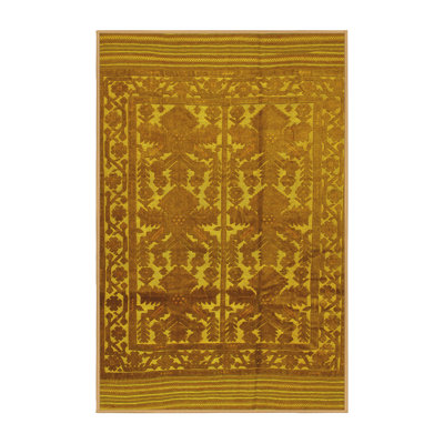 Tapis jaune tissé à la machine en polyester / chenille Marieliese