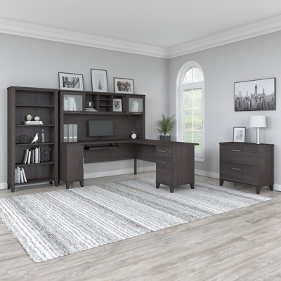 Ensemble de bureau d'ordinateur en L avec huche Magomed