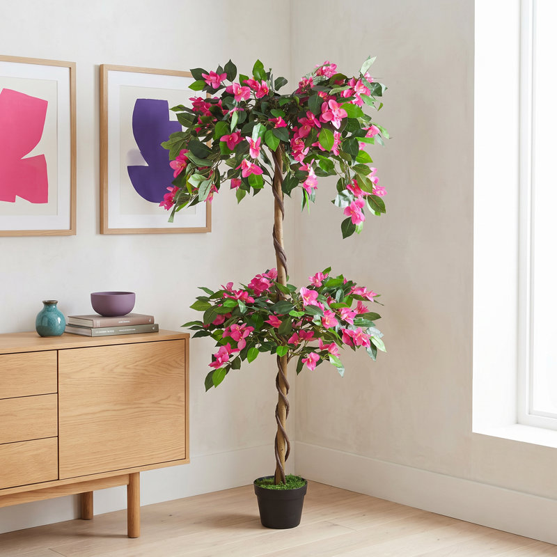 140cm Faux Flowering Tree in Pot Liner