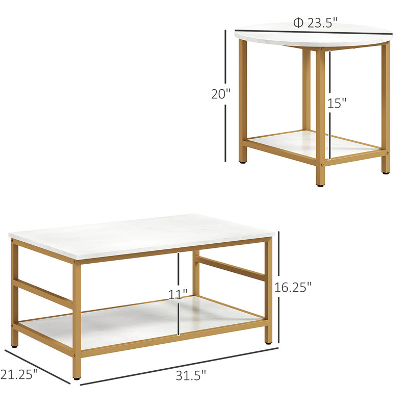 Tables de salon, surface en faux marbre et acier, blanc, jolie table basse avec rangement, marbre, blanc chic