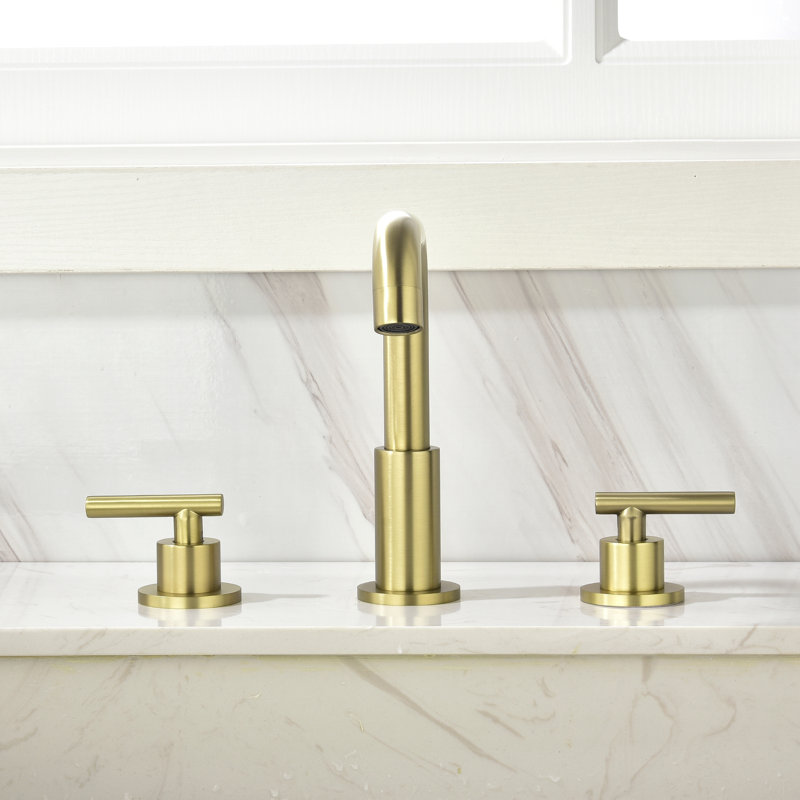 Widespread Bathroom Faucet, Brushed Gold