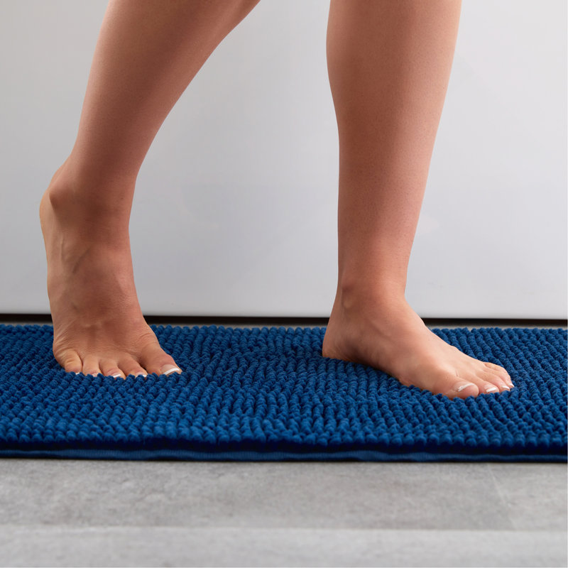 Linenspa Chenille Bath Mat, Rectangle 1'5" x 2'