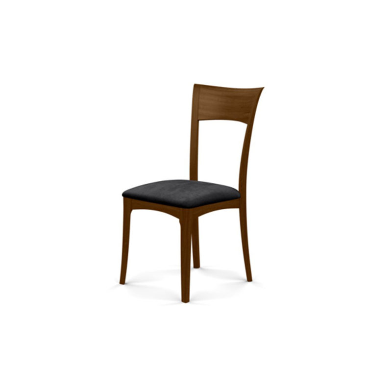 Chaise d'appoint Ingrid, Noyer naturel, Micro suède onyx