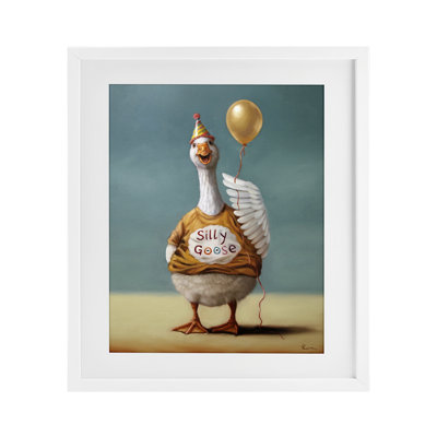 «Silly Goose with Balloon», reproduction encadrée sous verre, conception de Lucia Heffernan