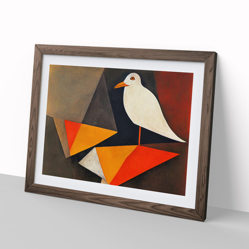Seagull Abstract Vol.2 - Framed Print, 46cm H x 64cm W x 2cm D, Walnut 