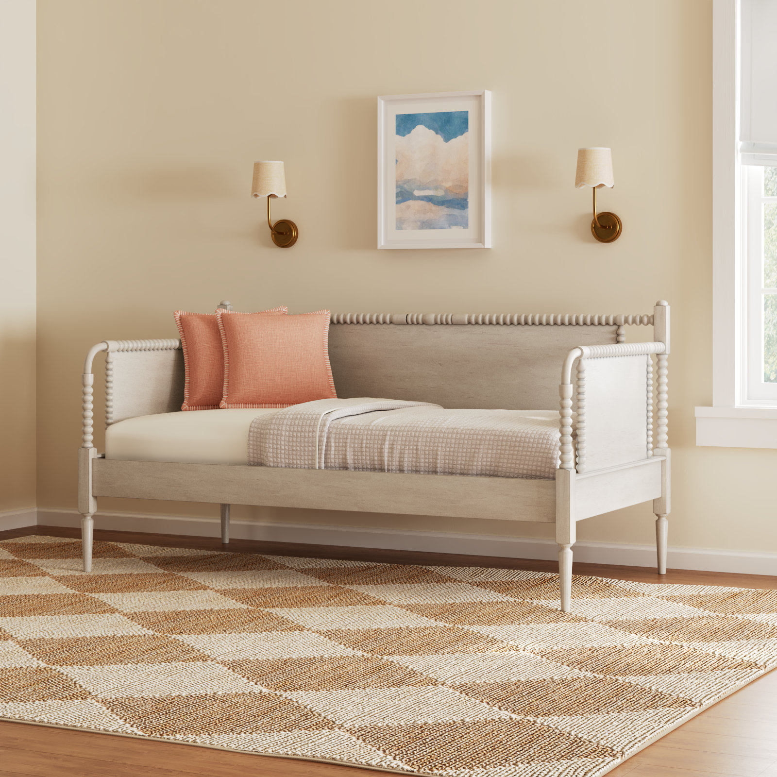 Delaria Turned Leg Daybed - Twin, Antique White