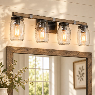 Laila Dimmable Modern Farmhouse Bathroom Vanity Light ETL Certified ( Not Pure Black Finish)