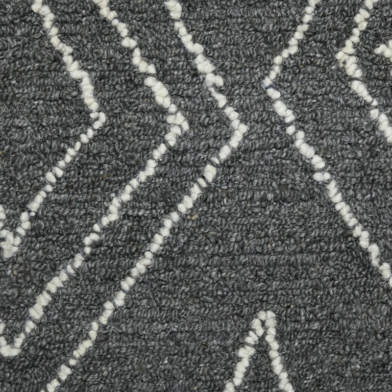 Amer Elegance Dark Gray Tufted Wool 9'x13' Handmade Area Rug
