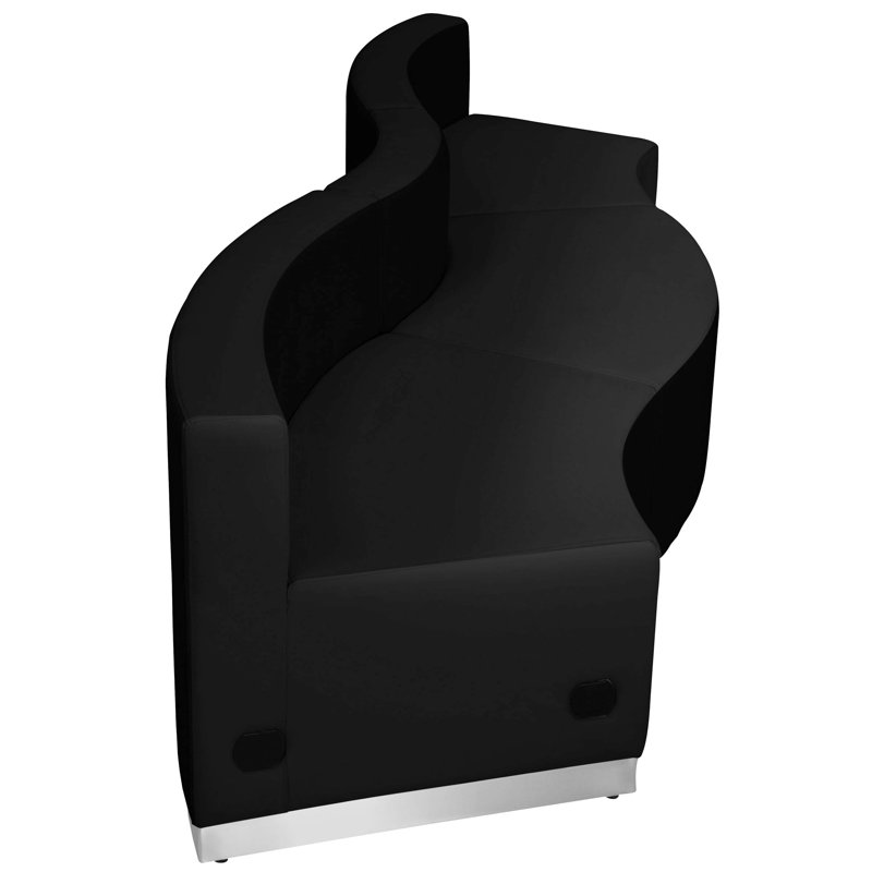 Hercules Alon 3 PC LeatherSoft Modular Reception Configuration w/Taut Back &Seat, Black Faux Leather