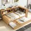 Lit de jour simple avec ports et espace de rangement - Construction en bois
