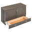 Grand lit avec station de charge intégrée, bois de pin massif gris antique et fabrication pour un lit solide à long terme, option de rangement spacieux sous le lit gris