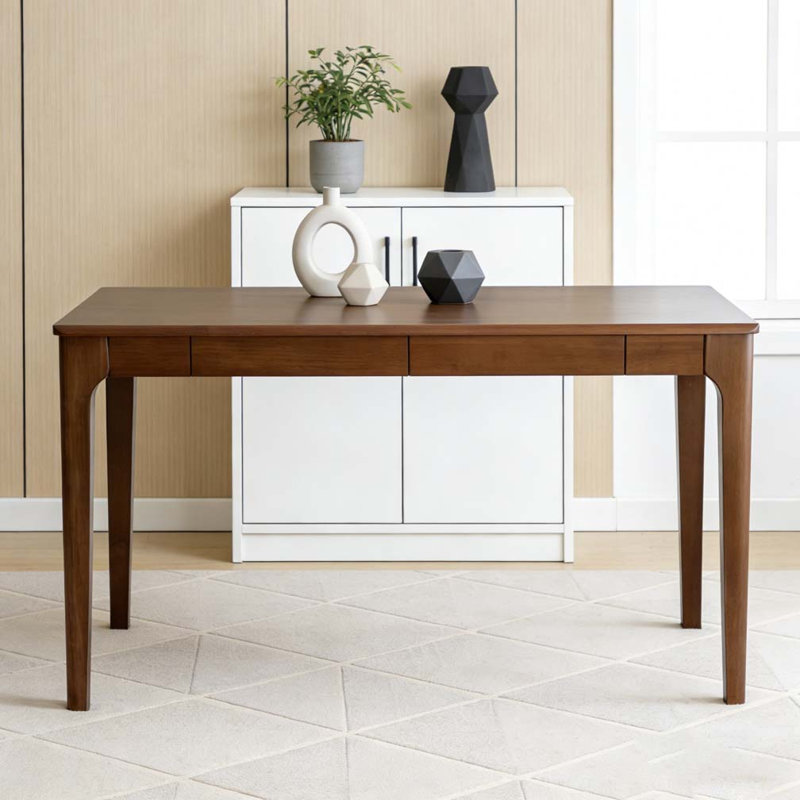 Bureau en bois massif avec tiroirs, Noyer