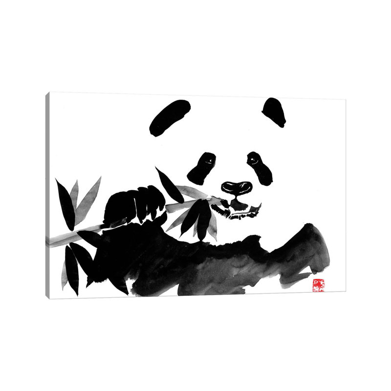 Eating Panda by Péchane - Print on Canvas, Wrapped Canvas, 30.48 cm H x 45.72 cm W
