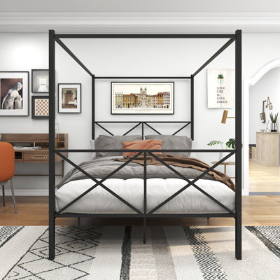 Victoriah Metal Canopy Storage Bed