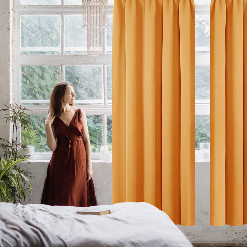Rance Blackout Curtain Pair, 55cm Width x 260cm Drop