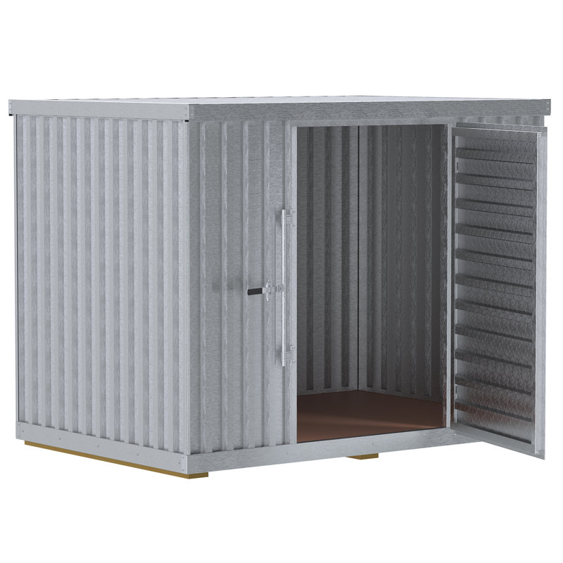 Metal Storage Shed, 84.75" H x 109.19" W x 76.5" D
