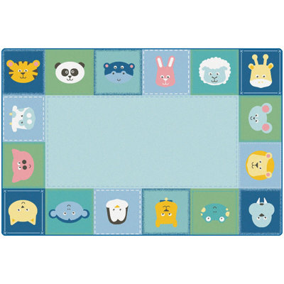KIDSoft™ Rectangle Patchwork Machine Tufted Nylon Rug
