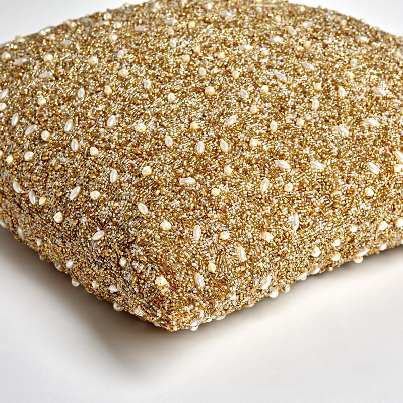 Golden Beaded Pillow