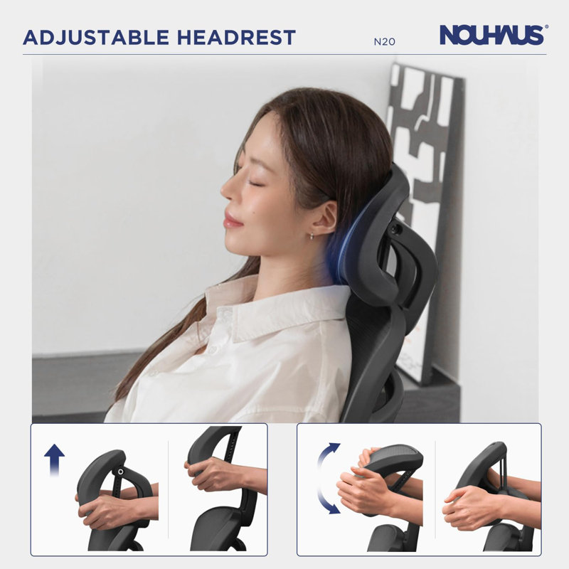 Nouhaus Ergonomic Office Chair High Back Adjustable Lumbar Support Headrest and Armrest, Comfy Desk Chairs Swivel Computer Gaming Chair Tilt Function