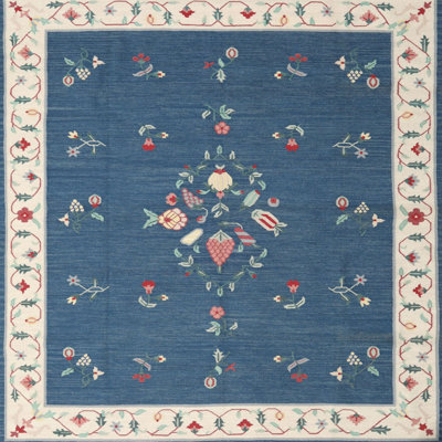 Tapis contemporain bleu