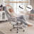 Executive Ergonomic Gaming Chair with Footrest, Teddy Fleece Wide Seat and Reclining Feature-60928528