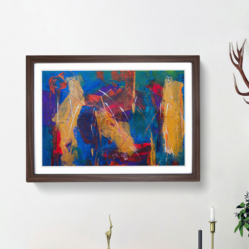 Abstract Vol.376 by S.Johnson - Framed Print, 36cm H x 48cm W x 2cm D, Walnut Framed