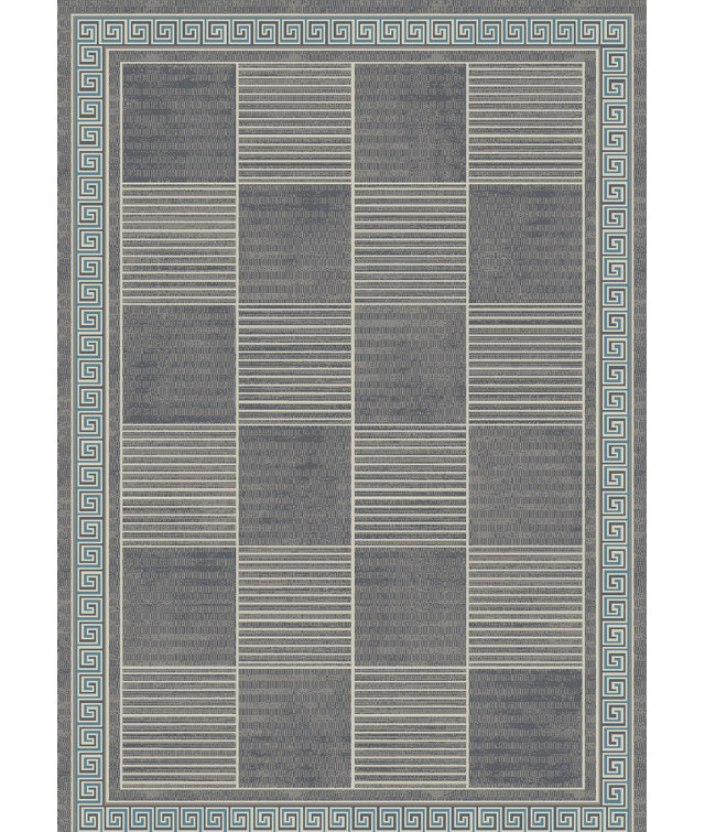 Tapis décoratif gris à motif géométrique Boykins