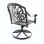 Ensemble de salle à manger 7 pièces en aluminium coulé toutes saisons comprenant 2 chaises pivotantes, 4 chaises et une table rectangulaire avec cadre