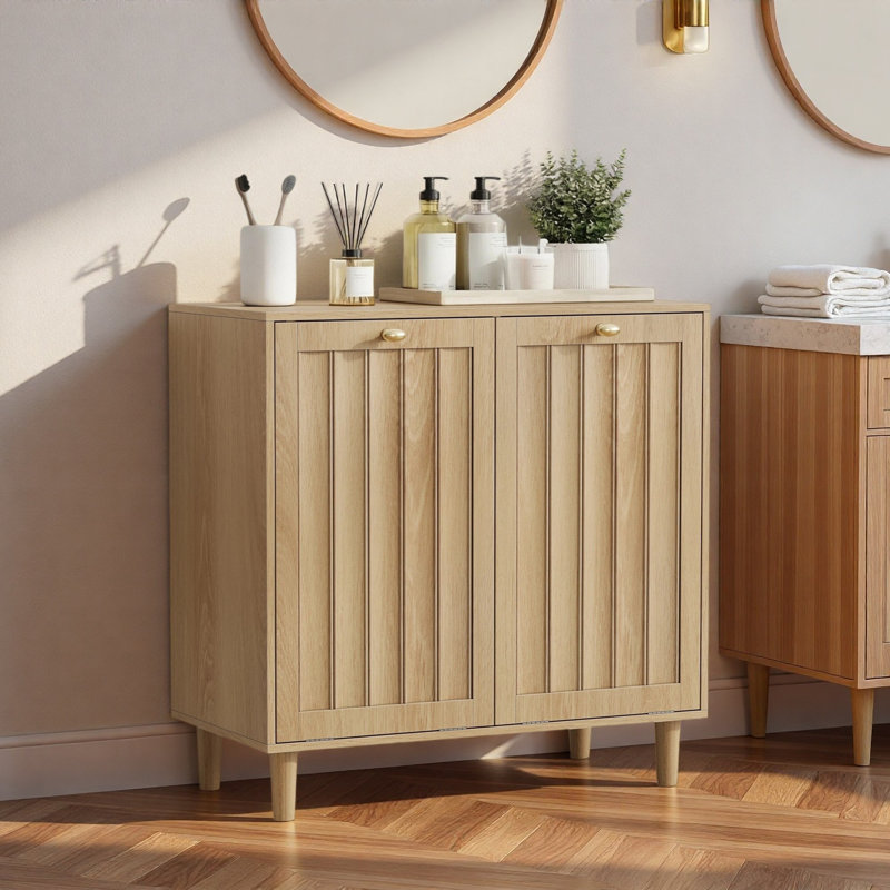 Panier à linge incliné avec panier intérieur amovible, panier à linge dissimulé, armoire de rangement pour salle de bain, support de rangement autoportant