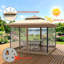 Pavillon de jardin escamotable, tente d'extérieur à auvent instantané avec parois latérales à 4 filets et pavillon extensible automatique, abri de jardin pour patio avec mur en filet, serrure centrale, sac à roulettes pour le jardin, la cour, la fête, la terrasse-108934226-108934223