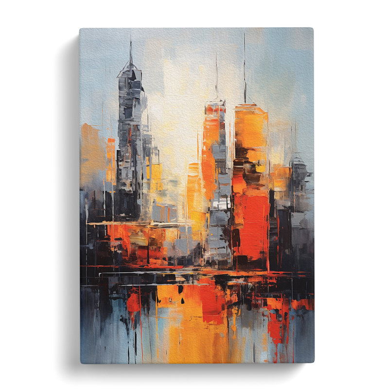 Skyline Gestural - Wrapped Canvas, 60cm H x 40cm W x 3cm D
