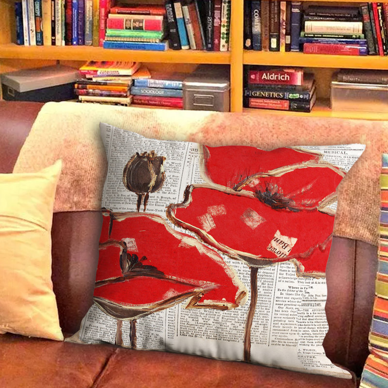 Floral Outdoor Reversible Throw Pillow, 18" x 18"