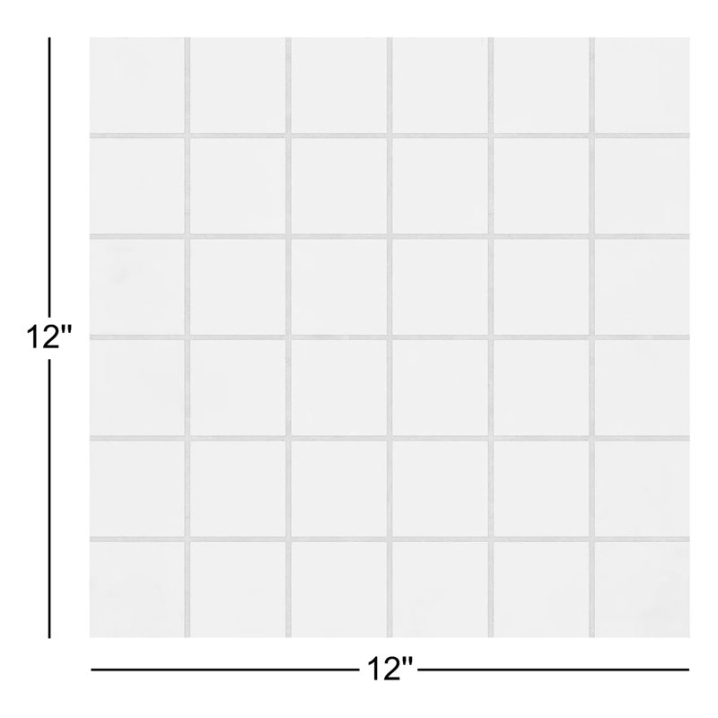 Marin 2" x 2" Square Matte Porcelain Mosaic Tile, Aloe Green