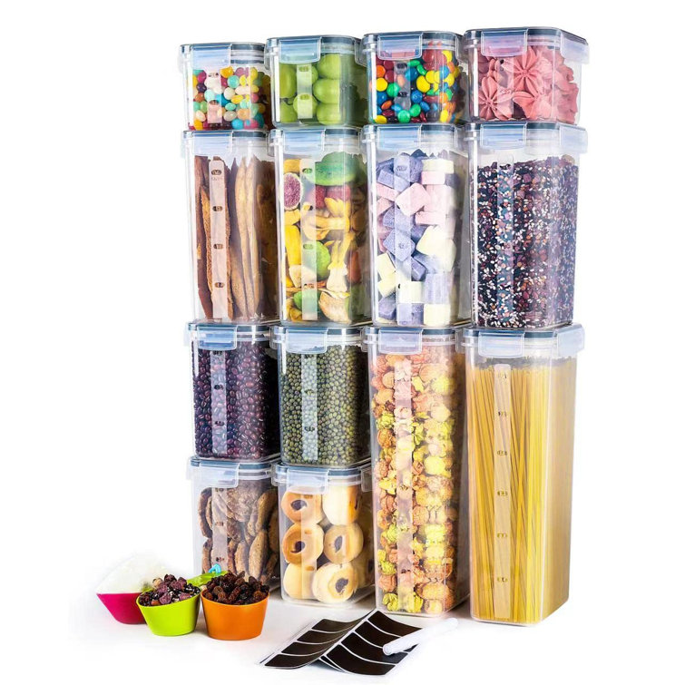 Airtight Food Storage Container Set 14 PC Kitchen & Pantry Organization BPA  Free Plastic Canisters with Durable Lids Ideal