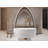 59"Linear Acrylic Freestanding Bathtub Stand Alone Soaker Tub, Glossy White Acrylic, POP-UP Chrome Drain,