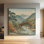 Impression sur toile extra large - paysage japonais serein avec pont rouge et montagnes, art mural pour le salon ou la chambre à coucher - «Assemblage requis du cadre (cadre non fini)»