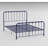 Metal Blue Bedroom Bed, Queen Size, No Box Spring, Classic Lines Bed Frame, Opulence, Spring Needed-407501326-407501362