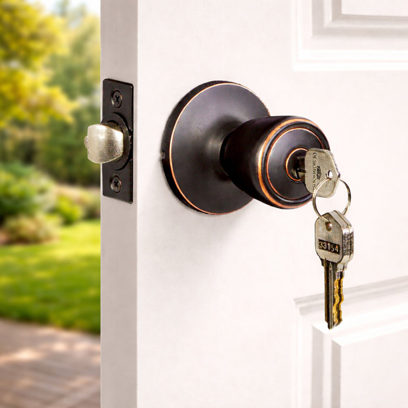 Terrace Keyed Door Knob, Oil Rubbed Bronze