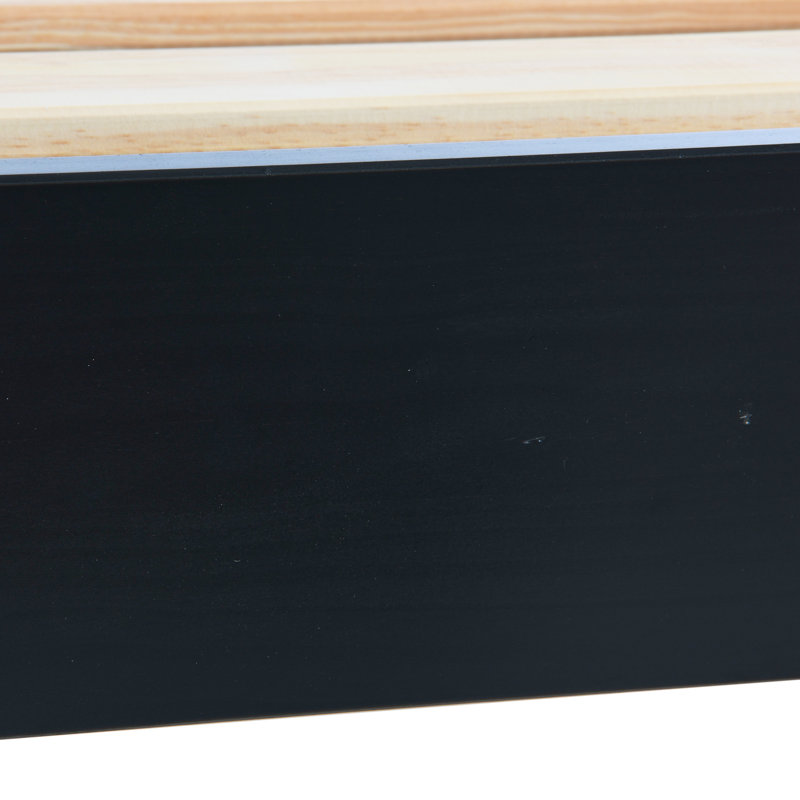 Modern Solid Wood Platform Bed, Black