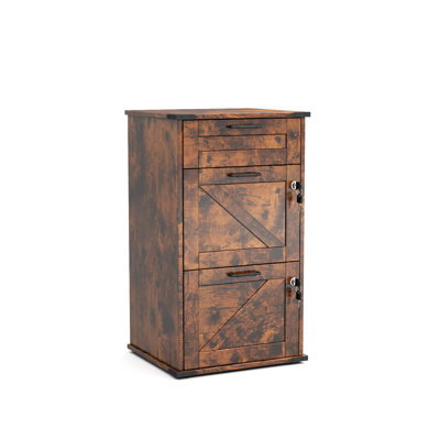 Barn Door Wooden 3 Drawers Flynt With Lock 30.71"H by Gracie Oaks