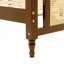 Grand lit en bois de pin avec tête et pied de lit en rotin, avec plateforme de lit rehaussée centrale, noyer-265367479-265367478